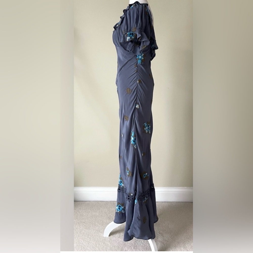 Free People Indigo Floral Embroidered Maxi Dress - Picture 7 of 10